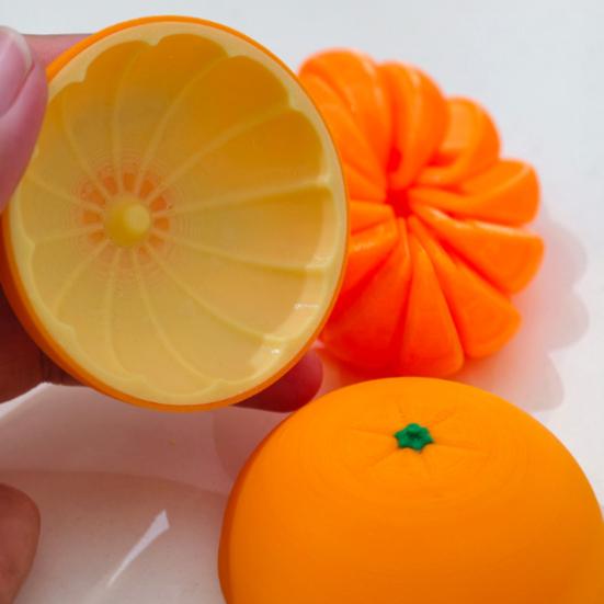 3D Printed Citrus Fruit Sensory Toy Twist Fidget Orange Ornaments Spiral Stress Relief Decompression Toy for Adults Students
