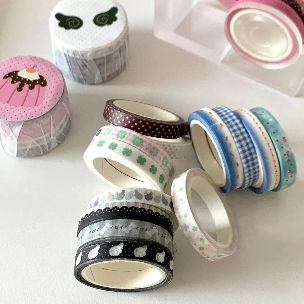 Adhesive Washi Tape Set 4 Rolls Scrapbooking Tape Retro Decorative Tape Notebook Decoration