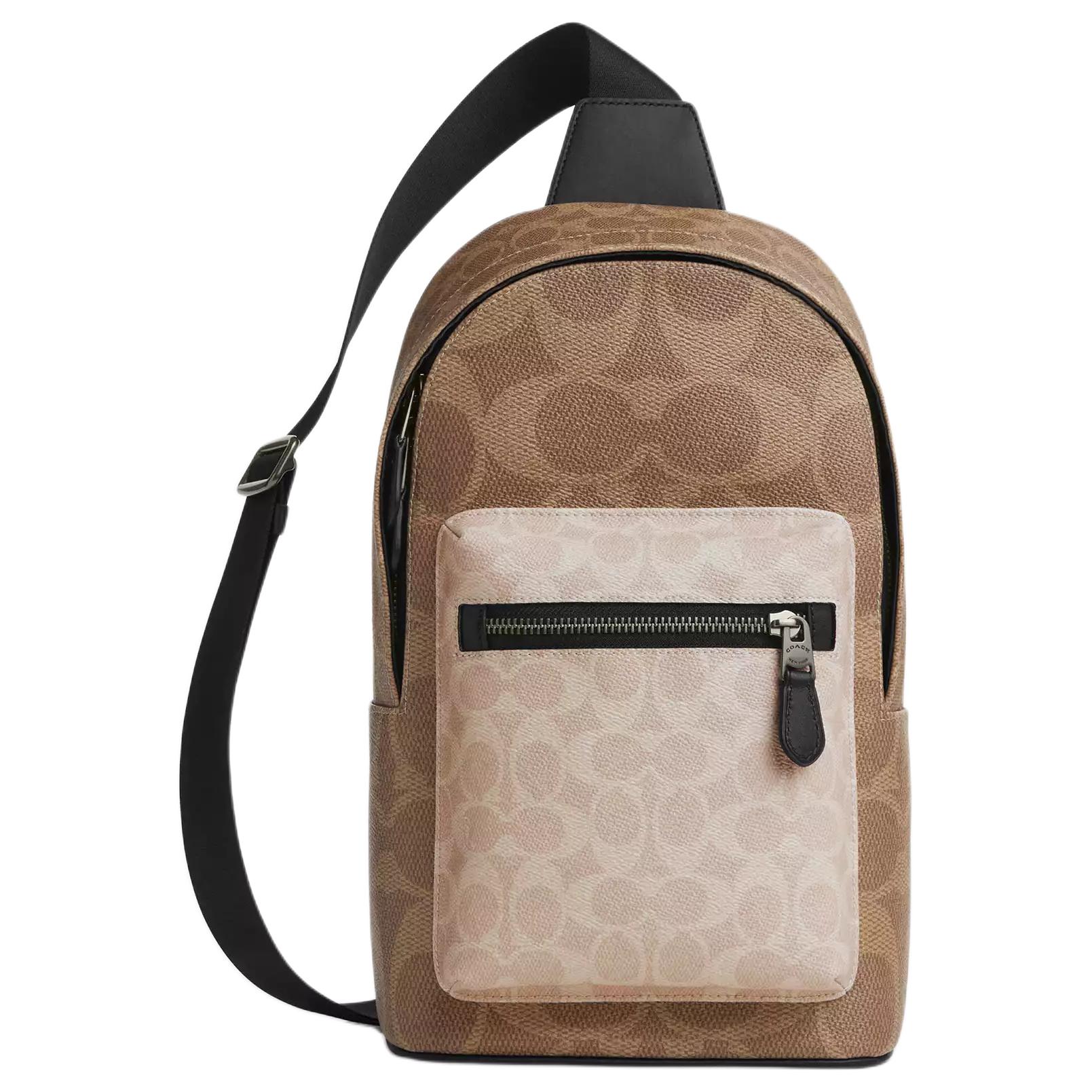 

Coach West Pack 20 Logo Print Zipper Closure Signature Coated Canvas Crossbody Chest Bag Small Men bags Sand Brown CAB60-QBQ61 Basic Set (Bag+Dust Bag)