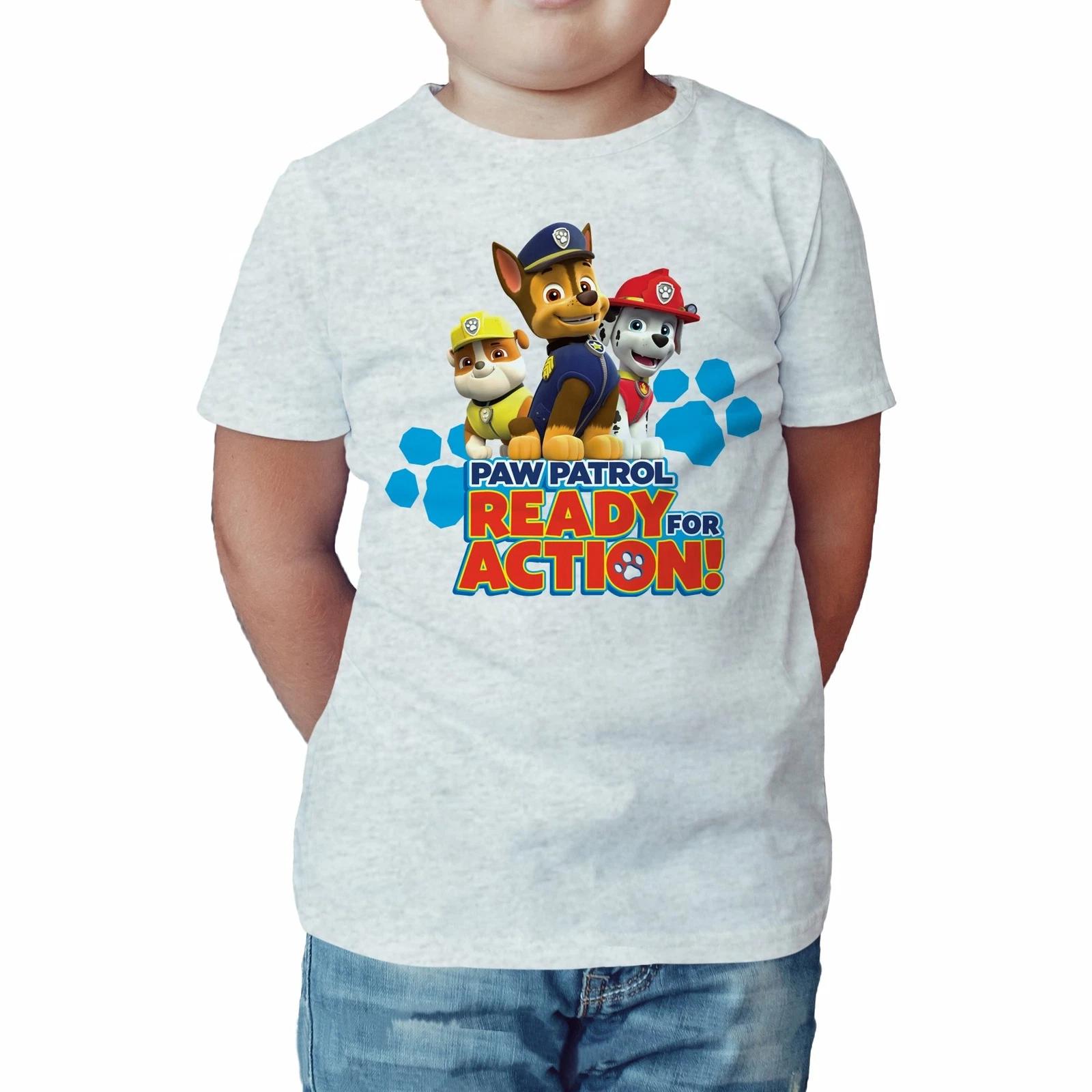 

Paw Patrol Ready For Action Kids T-Shirt Cartoon Dog Graphic Toddler Tee 130