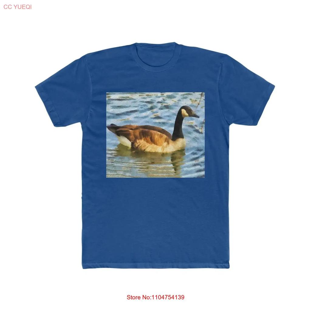 Canadian Goose Mens Fitted Cotton Crew T Shirt vintage Washed fashion Slightly Top For Everyday Wear homme streetwear