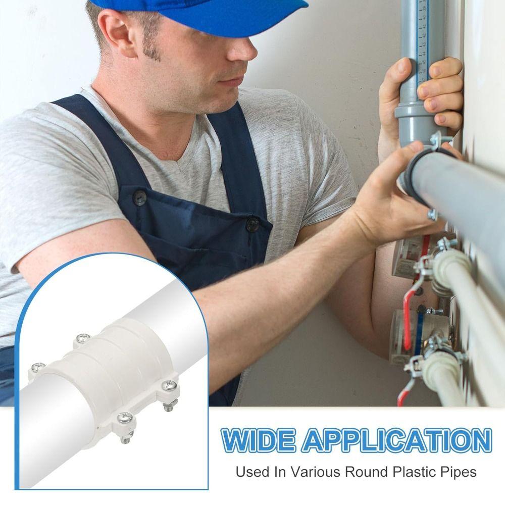 Neue PVC-Wasserrohr-Reparaturklemme 50mm/75mm/110mm/160mm Weiß Schnellkupplungs-Reparaturklemme Typ PVC-Leckdichter