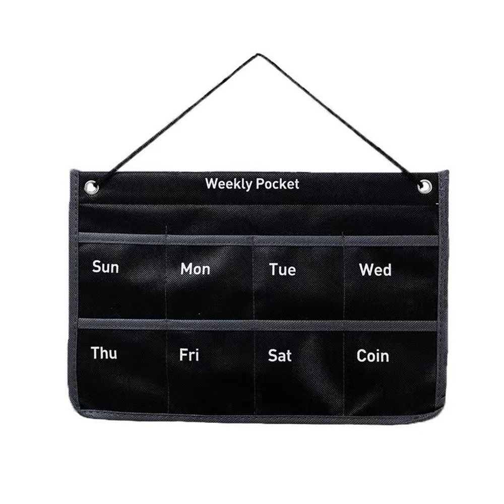 

Attractive Decorative Weekly Numbered Hanging Chart Holder Calendar Bag With Pockets Storage Bag чёрный