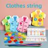 Threading Ropes Wooden Clothes Educational Hand Eye Coordination Toy For Kids
