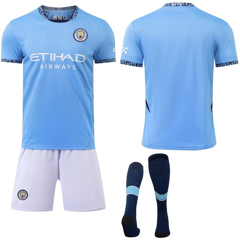 2425 Manchester City's Home Jersey Football Uniform Champions League Font No. 9 Harland 17 De Braunet New