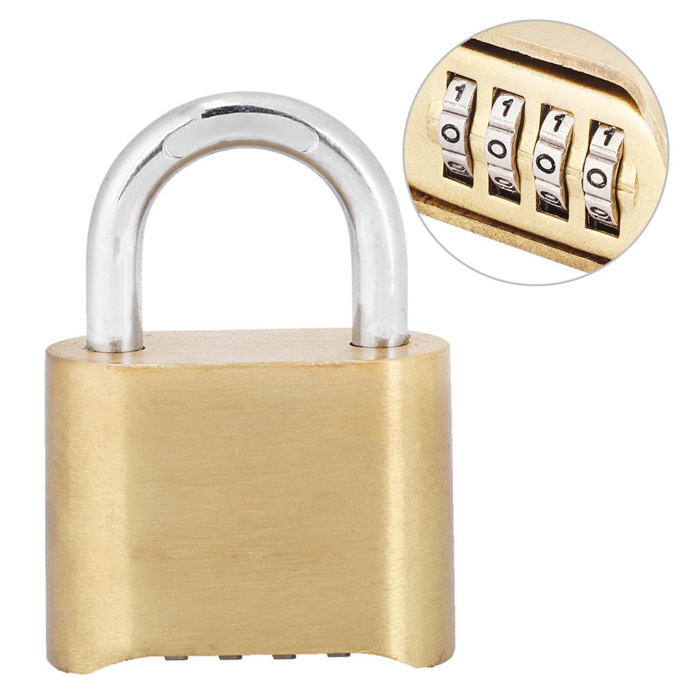 4 Dail Digit Rust Proof Brass Password Lock Combination Padlock Warehouse Cupboard Door Locks