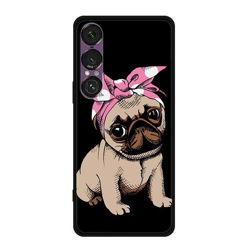 Pro pouzdro na telefon Sony Xperia 1 VII 2025 Kreslené kočky TPU Měkké černé silikonové zadní krycí pouzdro Pro Sony Xperia 1VII 6.5" Pouzdro Funda