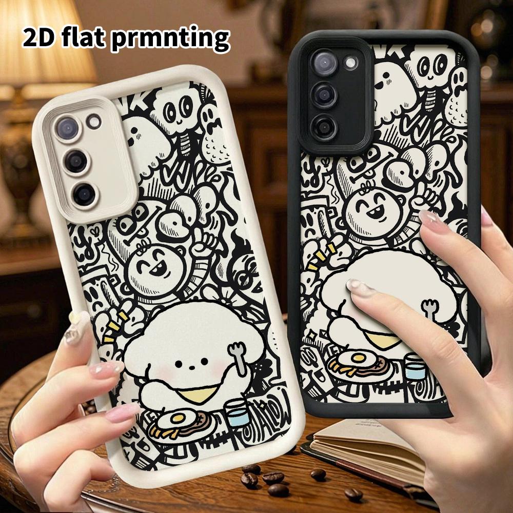 Phone Case: 2D Flat Samsung Galaxy A34 A35 M05 M06 S20 S22 S21 FE Plus 5G Protective Case, Ready for Meals, Christmas and Halloween Gifts
