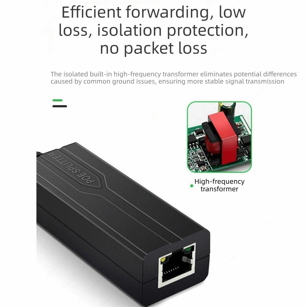 100Mbps1000Mbps Gigabit POE Splitter 48V To 5V PoE To TYPE-C Splitter Active PoE Splitter  Cameras