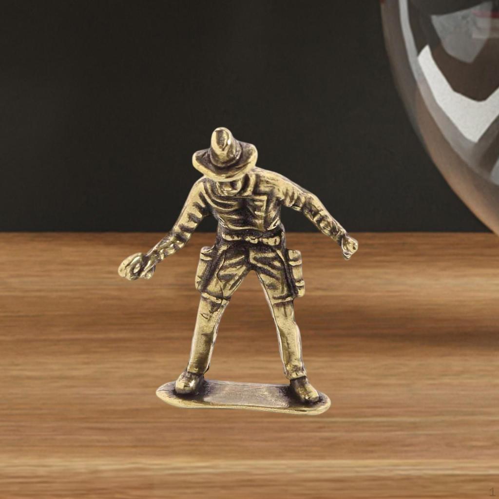 Kleine Messing Statue Skulptur Spiel Requisite Miniaturfigur für Kamin Party Familie Freunde Büro