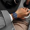 BY BENYAR Chronograph Analog 30M Water Leather Strap Quartz Blue Gift for Men Men's Watch, Resistant, Simple, Stylish, Popular, Formal, Movement,