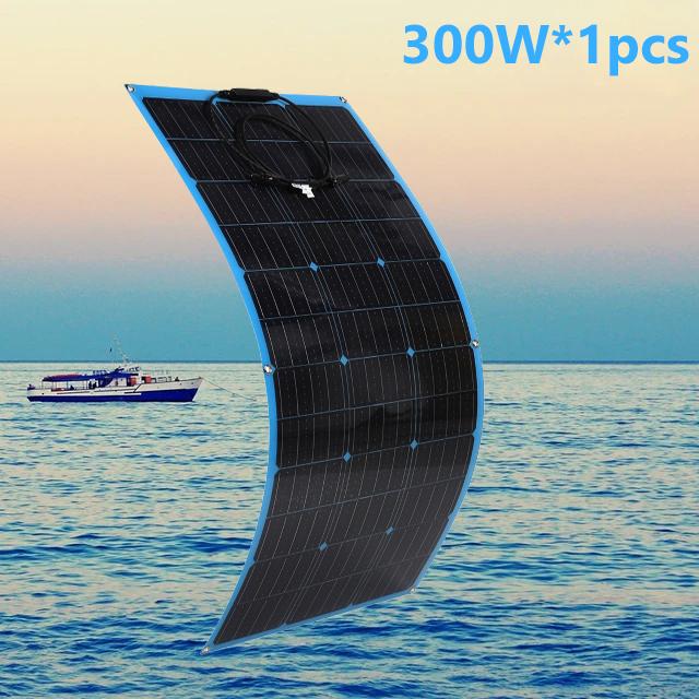 

Комплект солнечных панелей 300 Вт 600 Вт 12 В Зарядное устройство для аккумулятора Гибкая солнечная энергия Мощность с контроллером 60 А Наружный для автомобиля Автодома Морской Кемпер