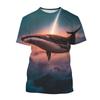 3D-Druck Fisch Wal T-Shirt Herren Sommer Mode Lässig Rundhals Kurzarm T-Shirts Harajuku Street Meerestier T-Shirts Oberteile