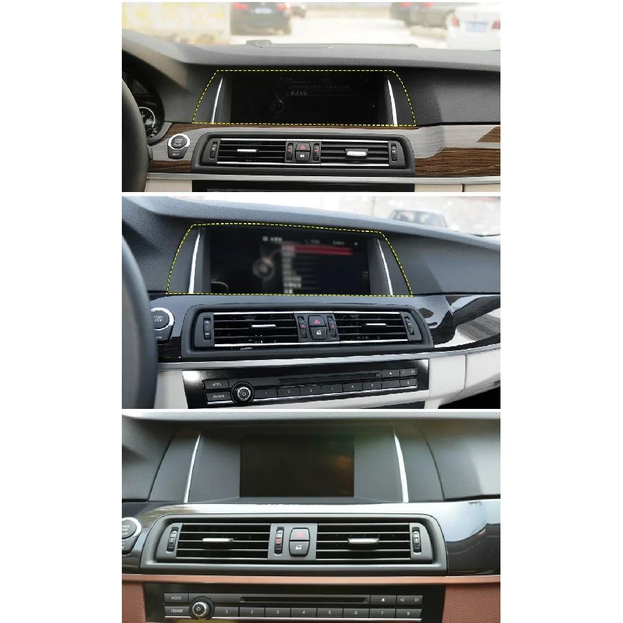 For BMW 5 Series F10 F18 ID4 Painted Piano Black Radio Frame LCD Display Screen Decorative Frame 10.25 Inch 6.5 Inch Display