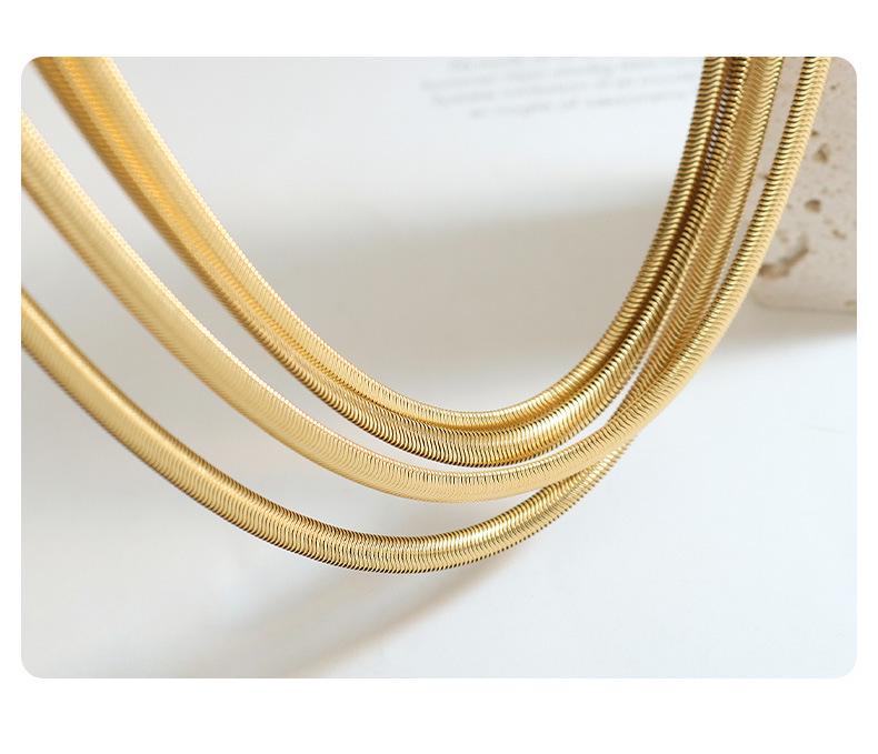 Gold-Plated Minimalist Snake Bone Chain Necklace - Hot-Selling European & American Jewelry