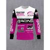 Men's Round Neck/[Print Design - Not Textured] Long Sleeve T-Shirt/Trendy Racing Element Print Top/Casual Letter Pattern/Plus Size