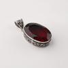 Mozambique Garnet Gemstone Silver Pendant 1.8" , 925 Sterling Silver Handmade Vintage Pendant For Women PP-71-3