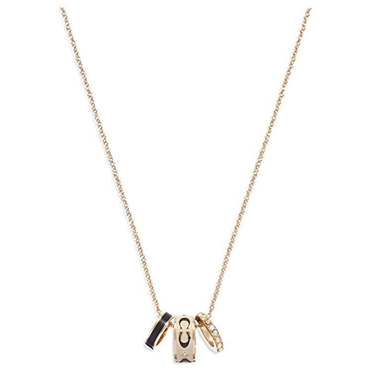 Coach Logo Letter Pattern Copper Necklace Women necklace Gold CI905-GD Black Box