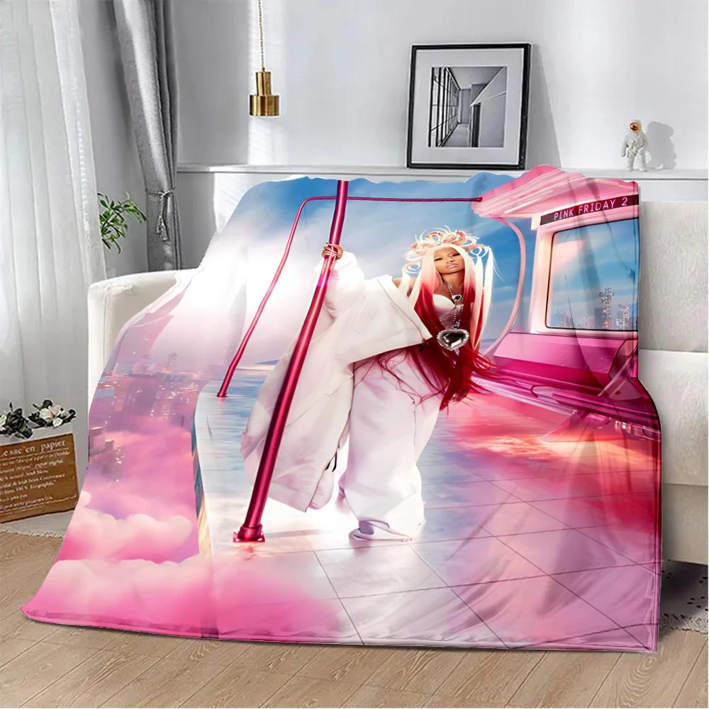 New Nicki Minaj Rapper Pink Friday 2 Printed Blanket Picnic Blankets Warm Blanket Soft and Comfortable Home Travel Birthday Gift