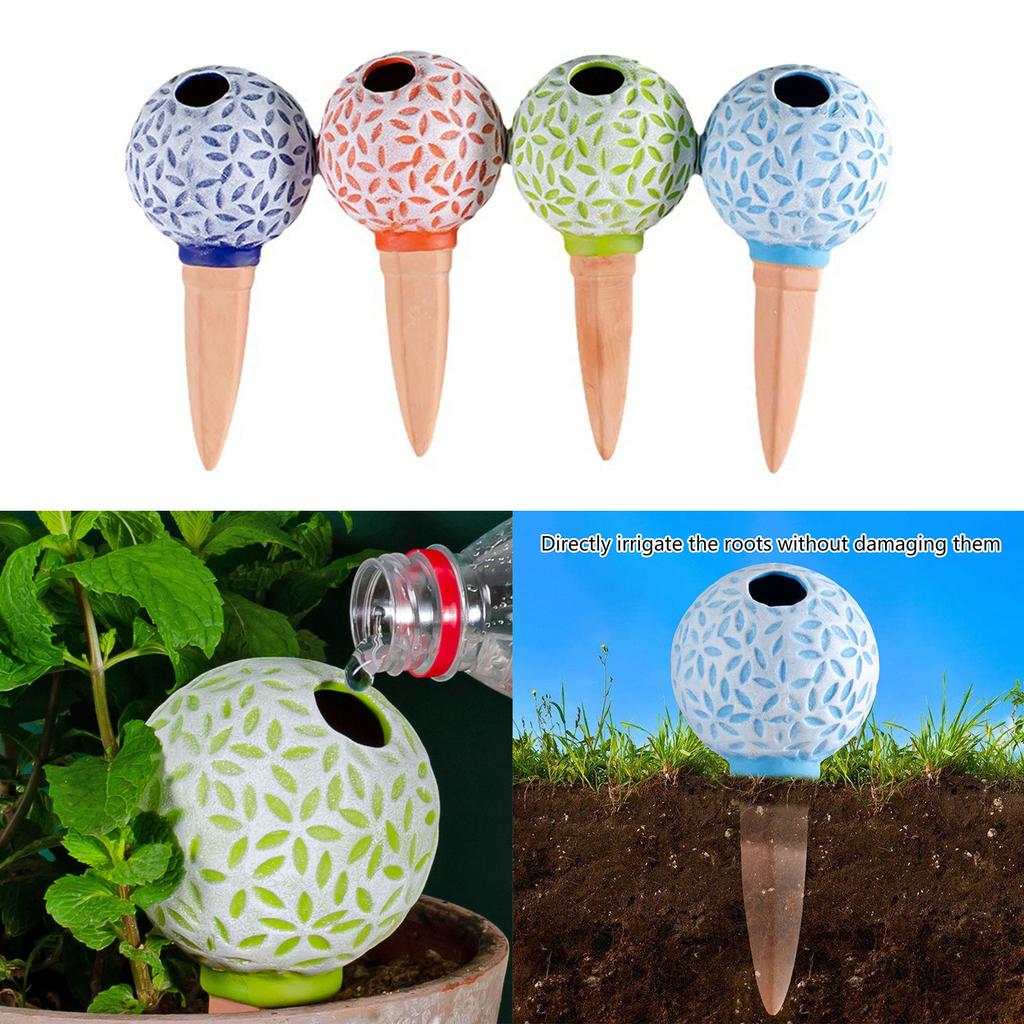 4pcs Self Watering Spikes Terracotta Watering Stakes Flower Planter Insert Automatic Water Irrigation Device for Indoor