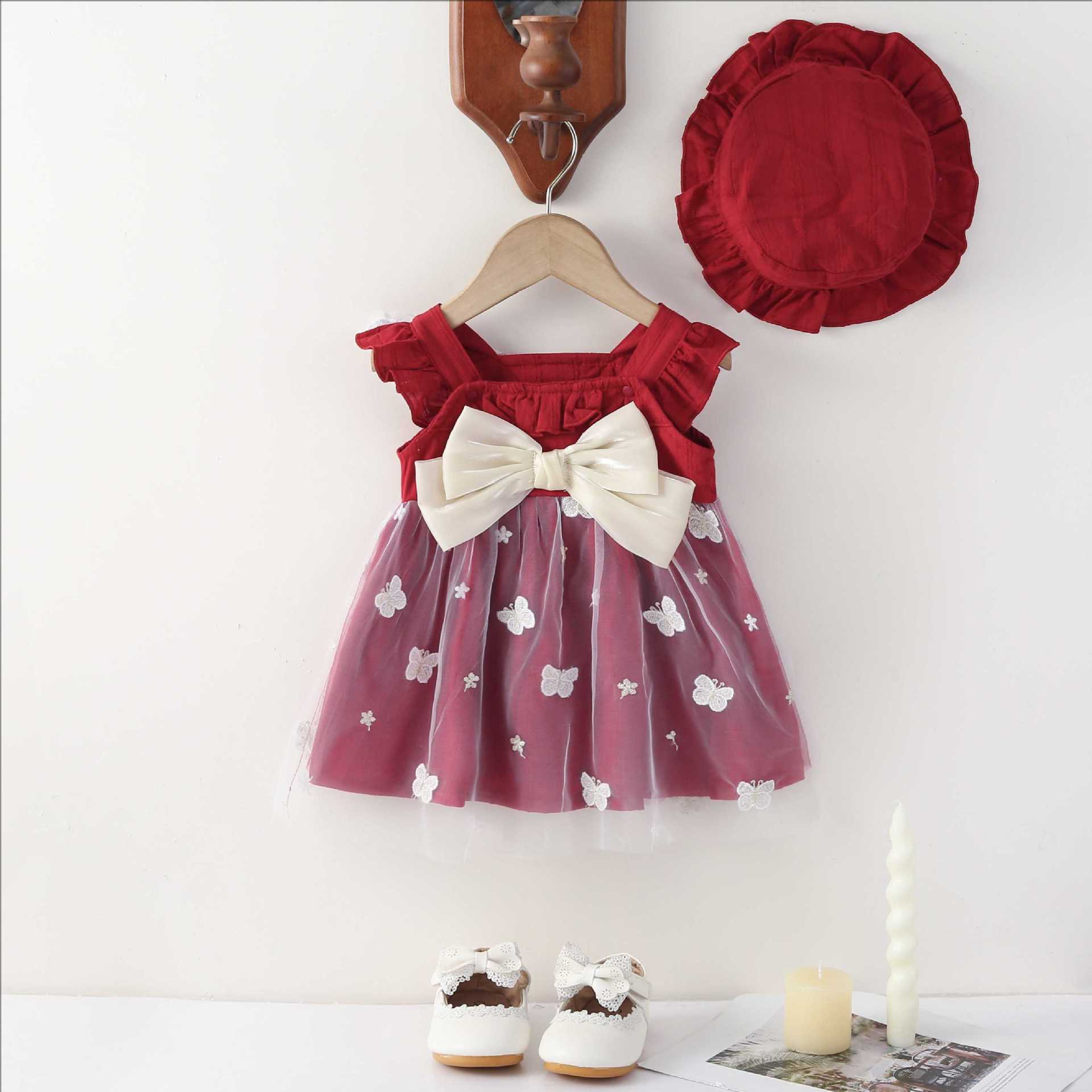

Girls Dress Spring Summer New Baby Girl Pastoral Style Dress Baby Children s Princess Dress 100cm червоний