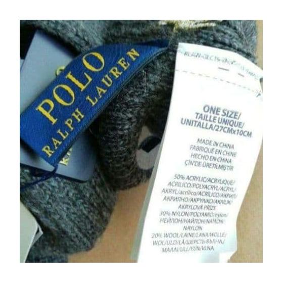 Used POLORALPHLAUREN Gloves Touch Panel Compatible Charcoal Gray