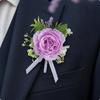 Wedding Corsage Handmade Rose Boutonniere Rustic with Ribbon for Bridesmaids, Groomsmen,