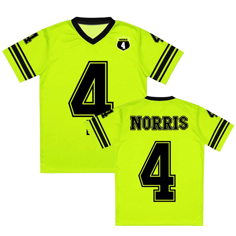 Unisex Tees Racing Driver Lando Number 4 Norris Jersey Loose Short Sleeve Casual Streetwear T-shirt Crew Neck Casual T Shirts