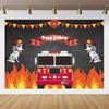 Firefighter Themed Background Children Boy Birthday Party Decoration Banner Fire Truck Hero Baby Shower Photography Backdrop29