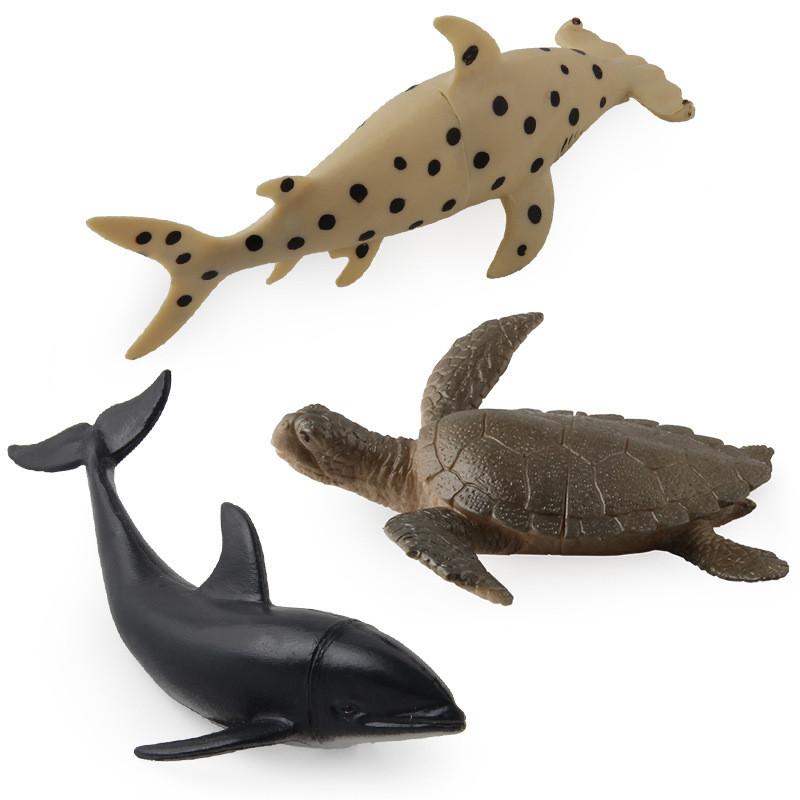 Realistische PVC-Meereslebewesen-Figuren Riesenhai Wal Delfin Pinguin Sammlung