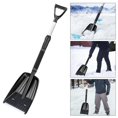 Snöskyffel Stor Kapacitet Bärbar Snöskyffel Aluminiumlegering Nödsnöskyffel för Bil Lastbil SUV Fordon