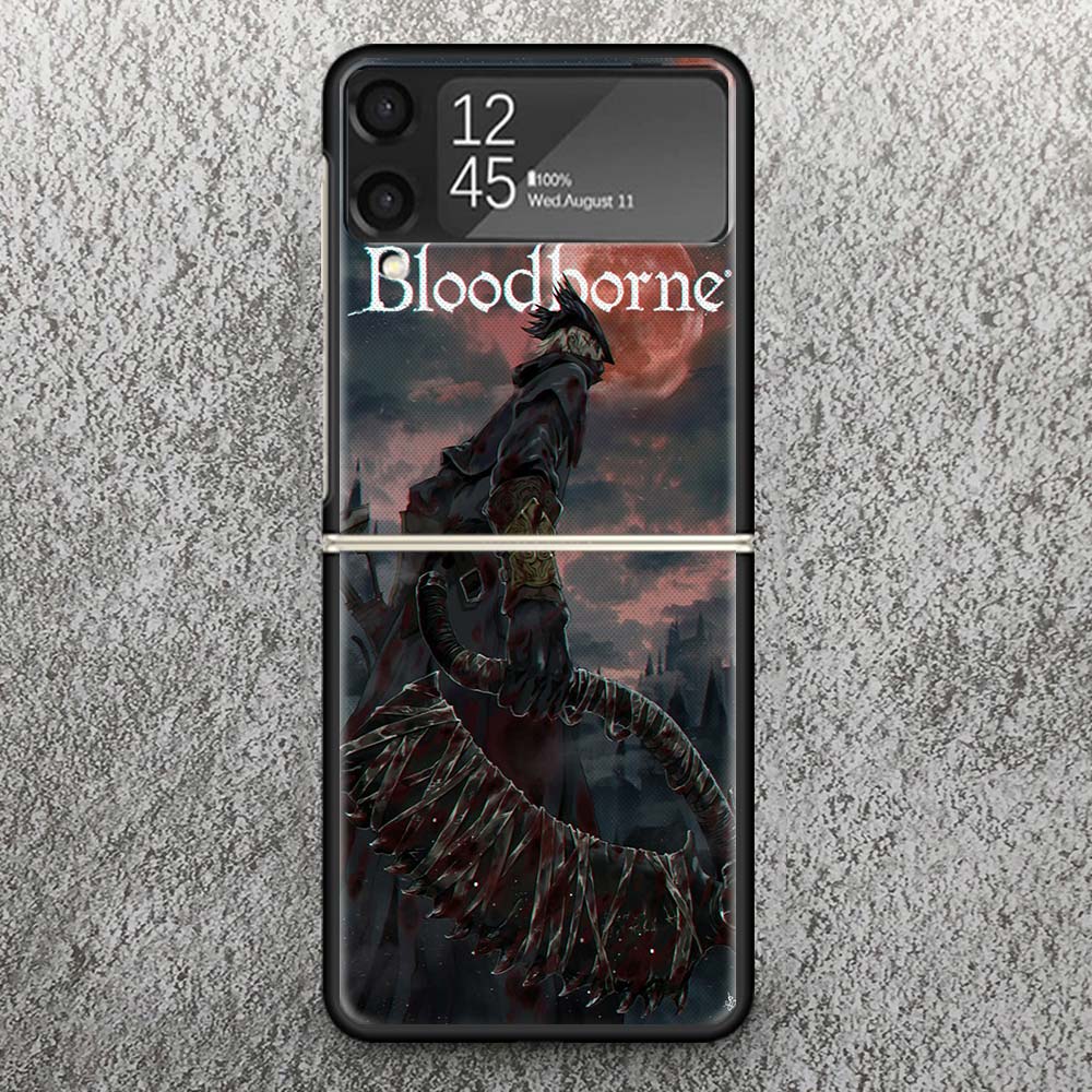 Bloodborne Game Print Case For Samsung Galaxy Z Flip 3 4 5 6 7 5G Phone Shell Flip7 Flip6 Flip5 Flip4 Flip3 Pattern Cover For Sa