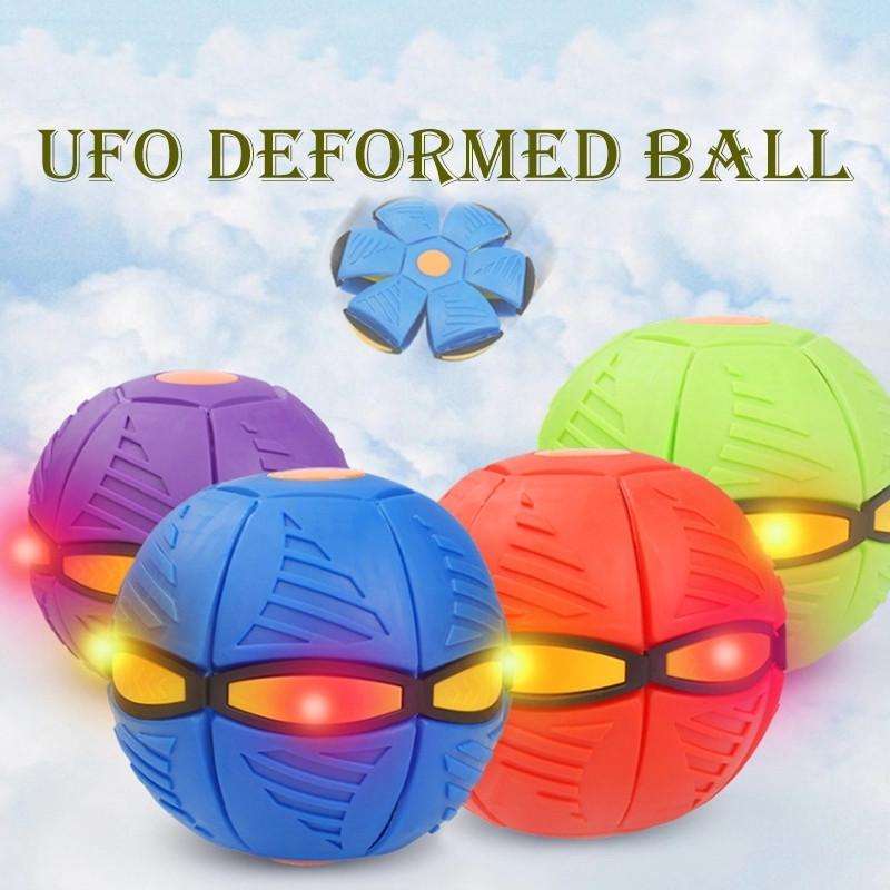 Pressure Relieve Antistress Glowing Deformation UFO Flying Saucer Foot Magic Ball Outdoor Sport Decompression Toy