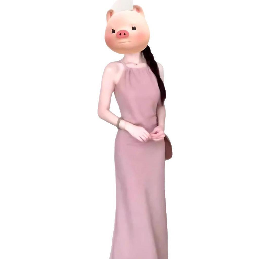 Zeštíhlující retro high-end letní šaty s halterovým vázáním