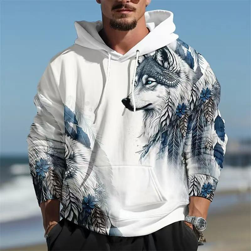 Winter New Sweater European and American Style Lion Animal 3D Three-dimensional Printing Pattern Large Size Loose Sweater