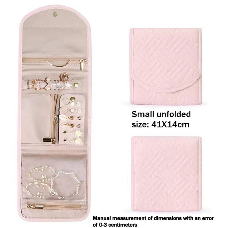 Large Jewelry & Travel Organizer Box - Multi-Compartment Portable Zippered Case Suitable for Necklaces, Earrings, Bracelets