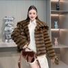 Imitation Fur Winter Fashion Chinchilla Jacket Lapel New Imitation Rex Rabbit Hair Short Fluff Cross-grain Coat