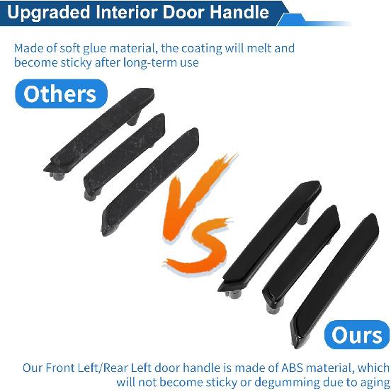 Front Passenger Side Inner Door Panel Handle for VW Passat B5 2001-2005 Interior Support Bracket No.3B4867372/3B0867180A Black ABS 3 Pcs