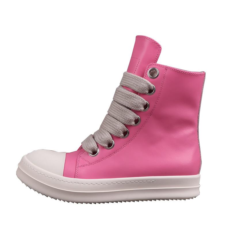 Herr Casual Skor Mode Herr Sneakers Snörskor för Man Streetwear Extra Långa Skosnören Svarta Enfärgade Sneakers