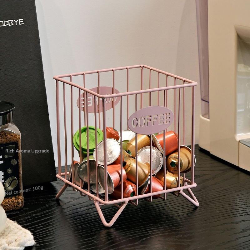 Coffee Pod Holder Large Capacity Coffee Capsule Holder Coffee Creamer Container Irregular Shape Pod Storage Cup