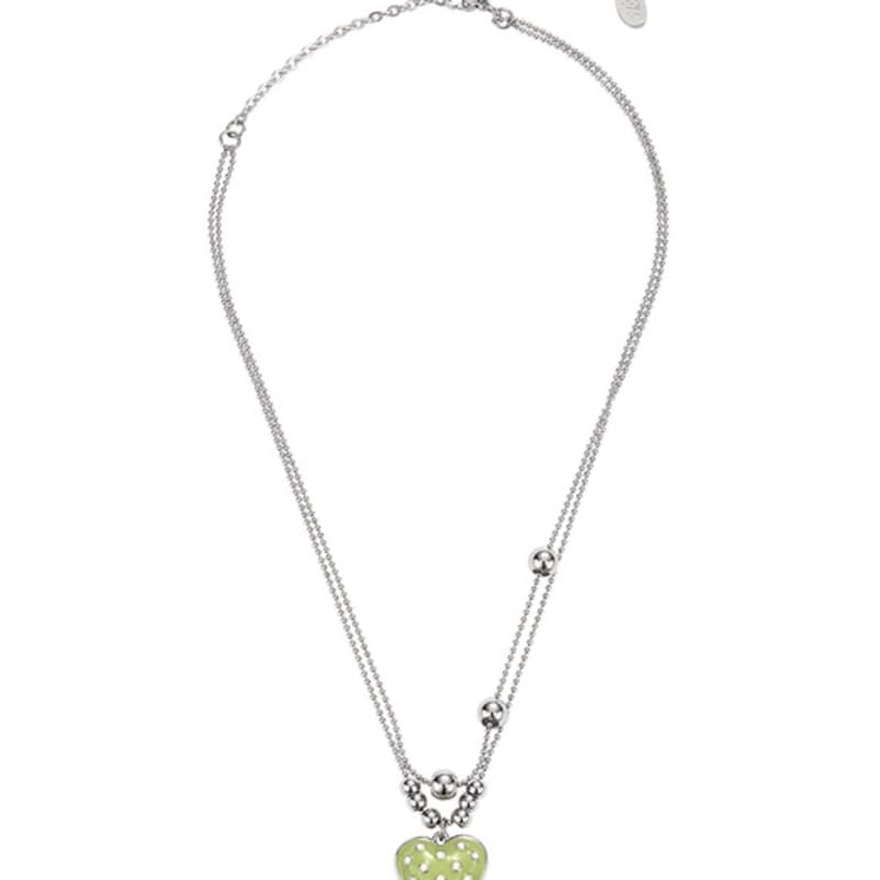 Nff Dot Heart Necklace-olive