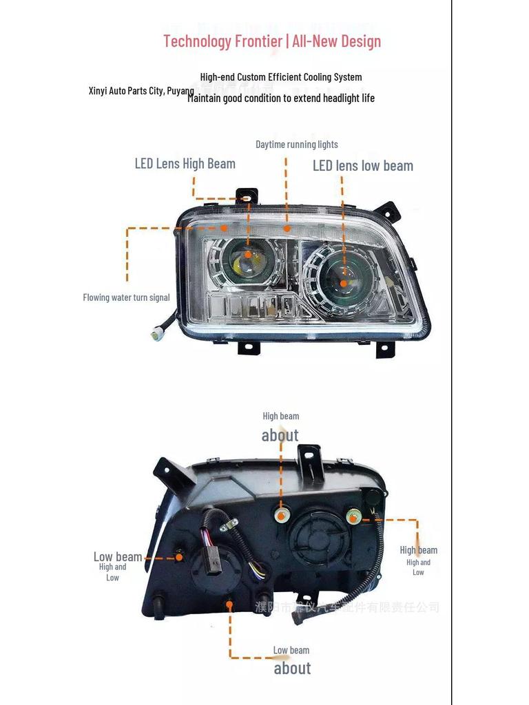 SITRAK HOHAN J7B J5G LED Headlight Assembly with Dual-Lens Sequential Turn Signal and Daytime Running Light