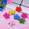 100pcs 14x15mm 2-hole Mixed Flower Wooden Decorative Buttons Suitable for Sewing Clip Arts and Crafts Multicolor