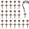 18 Sacs Style Tibétain Alliage Grands Pendentifs & Composants de Lustre Liens Ensemble, Breloques Croix, Cuivre Rouge, 53x31x5mm & 21x21x2mm, Trou: 1,8 mm
