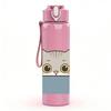 1PC Grey Cat Peeking Cartoon 750ml Color Plastic Sports Water Bottle Leakproof Flip Straw Lid Suitable for Sports Office Home Use
