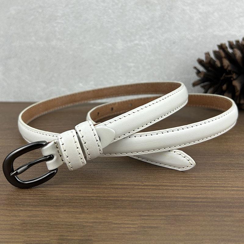 Pásek Dámský Ležérní Business Módní Kožený Jednoduchá Dekorace Tenký Pásek Niche Trend První Vrstva Hovězí Kůže Pásek