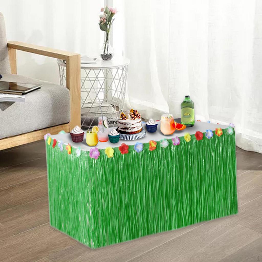 Tropical Grass Table Skirt for Outdoor Gatherings