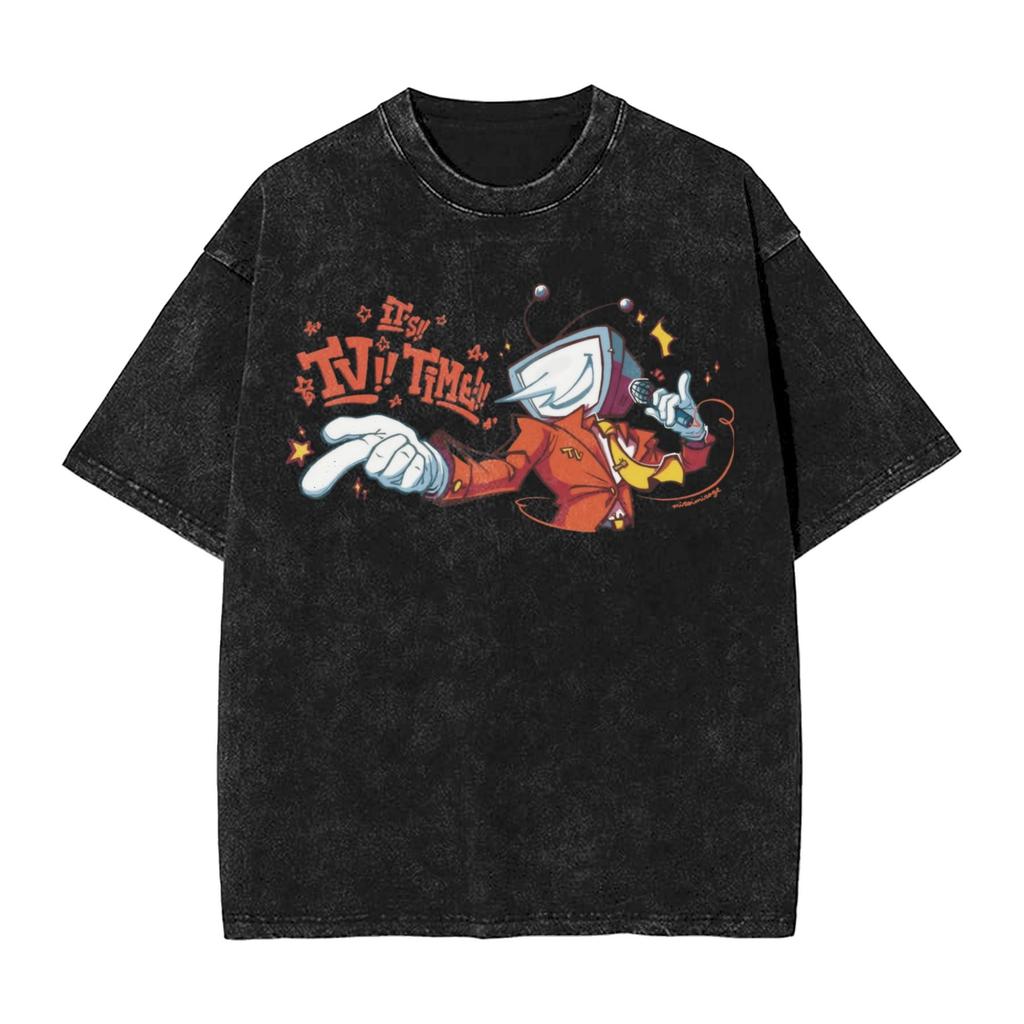 Hip Hop ITs TV Time Funny Tenna Deltarune Chapter Merch T Shirt for Unisex Women  Washed Cotton Tee Shirt Clothing