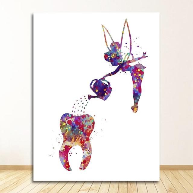 

Гигиенист Стоматологическая Зубная Фея Клиника Акварель Зубы Холст Печати Настенные Панно Декор Холст Картины Стены Искусства Плакат Стоматологический 40X50cm No Frame