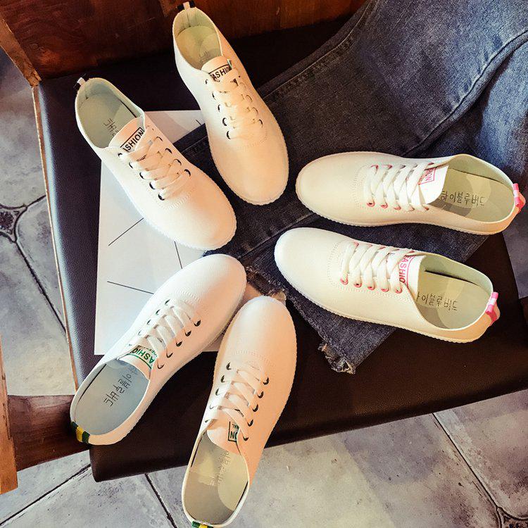 2024 Women's White Soft Leather Casual Sneakers: Spring & Autumn Fashion, Comfortable Soft Sole